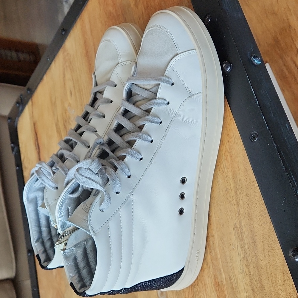 P448 White High-Top Sneakers